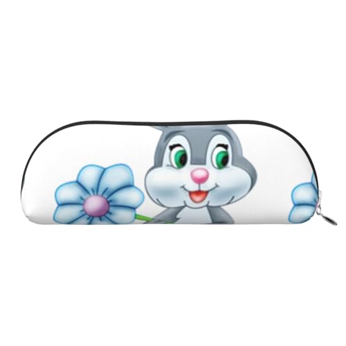 Xcwzbls Federmäppchen aus Leder, halbrund, Motiv: Osterhase, große Kapazität, Aufbewahrungstasche, Reisetasche, Make-up-Kosmetiktasche, silber, Einheitsgröße, Taschen-Organizer Xcwzbls Federmäppchen aus Leder, halbrund, Motiv: Osterhase, große Kapazität, Aufbewahrungstasche, Reisetasche, Make-up-Kosmetiktasche, silber, Einheitsgröße, Taschen-Organizer von Xcwzbls