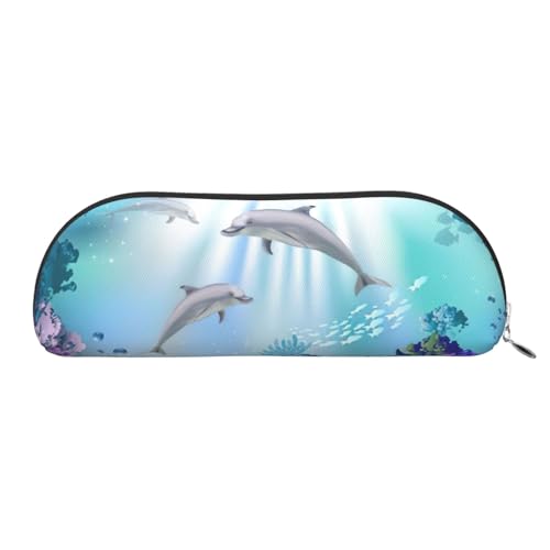 Xcwzbls Federmäppchen aus Leder, halbrund, Ozean, Unterwasserfisch, großes Fassungsvermögen, Aufbewahrungstasche, Reisetasche, Make-up-Kosmetiktasche, silber, Einheitsgröße, Taschen-Organizer Xcwzbls Federmäppchen aus Leder, halbrund, Ozean, Unterwasserfisch, großes Fassungsvermögen, Aufbewahrungstasche, Reisetasche, Make-up-Kosmetiktasche, silber, Einheitsgröße, Taschen-Organizer von Xcwzbls