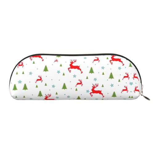 Xcwzbls Federmäppchen aus Leder, halbrund, Weihnachten, Urlaub, großes Fassungsvermögen, Aufbewahrungstasche, Reisetasche, Make-up-Kosmetiktasche, gold, Einheitsgröße, Taschen-Organizer von Xcwzbls