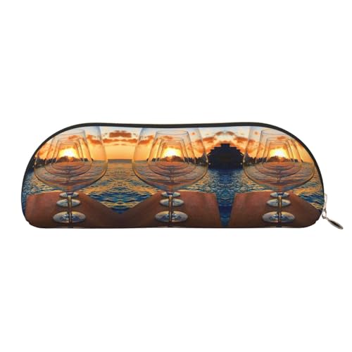 Xcwzbls Federmäppchen aus Leder, halbrund, Weinglas, große Kapazität, Aufbewahrungstasche, Reisetasche, Make-up-Kosmetiktasche, gold, Einheitsgröße, Taschen-Organizer Xcwzbls Federmäppchen aus Leder, halbrund, Weinglas, große Kapazität, Aufbewahrungstasche, Reisetasche, Make-up-Kosmetiktasche, gold, Einheitsgröße, Taschen-Organizer von Xcwzbls