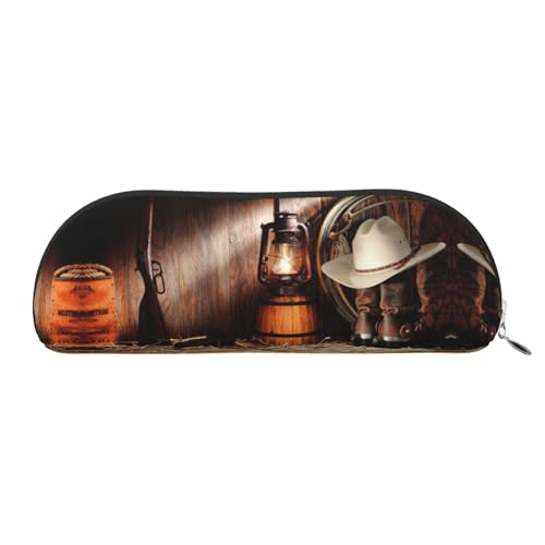 Xcwzbls Federmäppchen aus Leder, halbrund, amerikanisches West Rodeo, großes Fassungsvermögen, Aufbewahrungstasche, Reisetasche, Make-up-Kosmetiktasche, silber, Einheitsgröße, Taschen-Organizer Xcwzbls Federmäppchen aus Leder, halbrund, amerikanisches West Rodeo, großes Fassungsvermögen, Aufbewahrungstasche, Reisetasche, Make-up-Kosmetiktasche, silber, Einheitsgröße, Taschen-Organizer von Xcwzbls