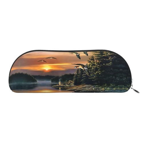 Xcwzbls Federmäppchen aus Leder, halbrund, für Camping, See, große Kapazität, Aufbewahrungstasche, Reisetasche, Make-up-Kosmetiktasche, silber, Einheitsgröße, Taschen-Organizer Xcwzbls Federmäppchen aus Leder, halbrund, für Camping, See, große Kapazität, Aufbewahrungstasche, Reisetasche, Make-up-Kosmetiktasche, silber, Einheitsgröße, Taschen-Organizer von Xcwzbls