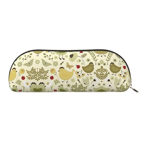 Xcwzbls Federmäppchen aus Leder, halbrund, gelbe Blätter, Huhn, große Kapazität, Aufbewahrungstasche, Reisetasche, Make-up-Kosmetiktasche, gold, Einheitsgröße, Taschen-Organizer Xcwzbls Federmäppchen aus Leder, halbrund, gelbe Blätter, Huhn, große Kapazität, Aufbewahrungstasche, Reisetasche, Make-up-Kosmetiktasche, gold, Einheitsgröße, Taschen-Organizer von Xcwzbls
