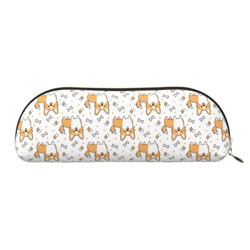 Xcwzbls Federmäppchen aus Leder, halbrund, große Kapazität, Aufbewahrungstasche, Reisetasche, Make-up-Kosmetiktasche, gold, Einheitsgröße, Taschen-Organizer von Xcwzbls