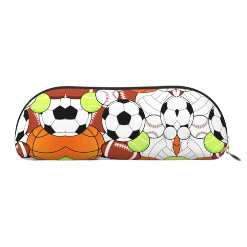 Xcwzbls Federmäppchen aus Leder, halbrund, große Kapazität, Aufbewahrungstasche, Reisetasche, Make-up-Kosmetiktasche, silber, Einheitsgröße, Taschen-Organizer von Xcwzbls