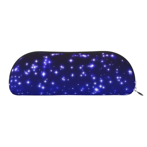 Xcwzbls Federmäppchen aus Leder, halbrund, helle Sterne, große Kapazität, Aufbewahrungstasche, Reisetasche, Make-up-Kosmetiktasche, silber, Einheitsgröße, Taschen-Organizer Xcwzbls Federmäppchen aus Leder, halbrund, helle Sterne, große Kapazität, Aufbewahrungstasche, Reisetasche, Make-up-Kosmetiktasche, silber, Einheitsgröße, Taschen-Organizer von Xcwzbls