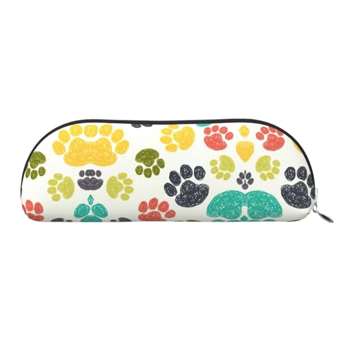 Xcwzbls Federmäppchen aus Leder, halbrund, niedlich, bunt, Hundepfote, große Kapazität, Aufbewahrungstasche, Reisetasche, Make-up-Kosmetiktasche, silber, Einheitsgröße, Taschen-Organizer Xcwzbls Federmäppchen aus Leder, halbrund, niedlich, bunt, Hundepfote, große Kapazität, Aufbewahrungstasche, Reisetasche, Make-up-Kosmetiktasche, silber, Einheitsgröße, Taschen-Organizer von Xcwzbls