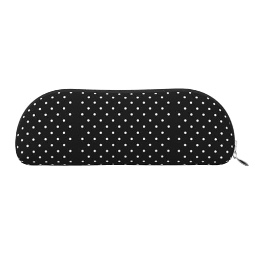 Xcwzbls Federmäppchen aus Leder, halbrund, weißes Punktemuster, große Kapazität, Aufbewahrungstasche, Reisetasche, Make-up-Kosmetiktasche, silber, Einheitsgröße, Taschen-Organizer Xcwzbls Federmäppchen aus Leder, halbrund, weißes Punktemuster, große Kapazität, Aufbewahrungstasche, Reisetasche, Make-up-Kosmetiktasche, silber, Einheitsgröße, Taschen-Organizer von Xcwzbls