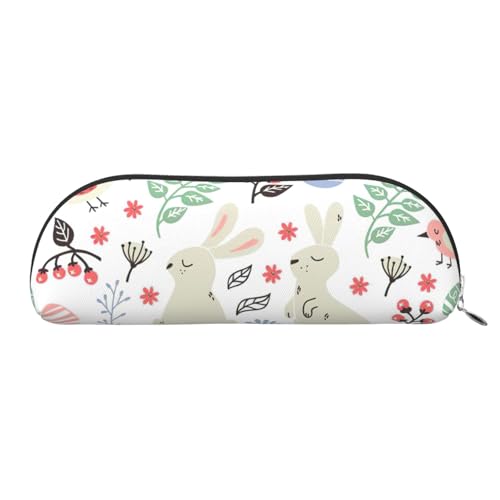 Xcwzbls Federmäppchen aus Leder, halbrunde Blumen, Hasen, Vögel, großes Fassungsvermögen, Aufbewahrungstasche, Reisetasche, Make-up-Kosmetiktasche, silber, Einheitsgröße, Taschen-Organizer Xcwzbls Federmäppchen aus Leder, halbrunde Blumen, Hasen, Vögel, großes Fassungsvermögen, Aufbewahrungstasche, Reisetasche, Make-up-Kosmetiktasche, silber, Einheitsgröße, Taschen-Organizer von Xcwzbls