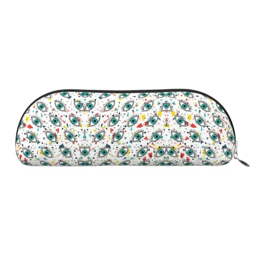 Xcwzbls Federmäppchen aus Leder, halbrunde Böse Augen, große Kapazität, Aufbewahrungstasche, Reisetasche, Make-up-Kosmetiktasche, silber, Einheitsgröße, Taschen-Organizer Xcwzbls Federmäppchen aus Leder, halbrunde Böse Augen, große Kapazität, Aufbewahrungstasche, Reisetasche, Make-up-Kosmetiktasche, silber, Einheitsgröße, Taschen-Organizer von Xcwzbls