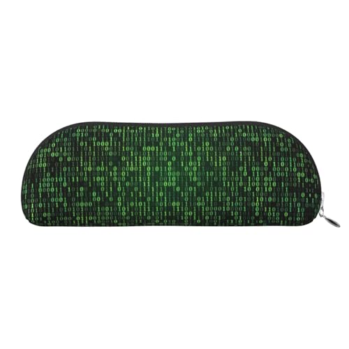 Xcwzbls Federmäppchen aus Leder, halbrunde Era, große Kapazität, Aufbewahrungstasche, Reisetasche, Make-up-Kosmetiktasche, silber, Einheitsgröße, Taschen-Organizer von Xcwzbls