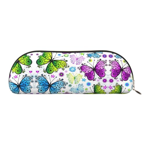 Xcwzbls Federmäppchen aus Leder, halbrunde Feder, bunt, Schmetterling, großes Fassungsvermögen, Aufbewahrungstasche, Reisetasche, Make-up-Kosmetiktasche, gold, Einheitsgröße, Taschen-Organizer Xcwzbls Federmäppchen aus Leder, halbrunde Feder, bunt, Schmetterling, großes Fassungsvermögen, Aufbewahrungstasche, Reisetasche, Make-up-Kosmetiktasche, gold, Einheitsgröße, Taschen-Organizer von Xcwzbls