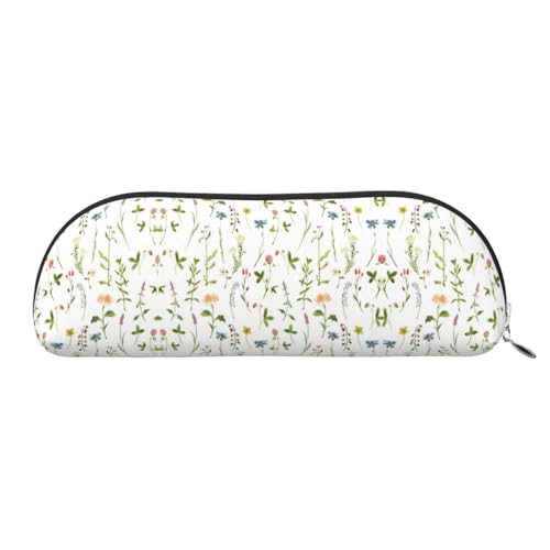 Xcwzbls Federmäppchen aus Leder, halbrunde Jahreszeit, Aquarellfarben von Kräutern, Blumen, großes Fassungsvermögen, Aufbewahrungstasche, Reisetasche, Make-up-Kosmetiktasche, silber, Einheitsgröße Xcwzbls Federmäppchen aus Leder, halbrunde Jahreszeit, Aquarellfarben von Kräutern, Blumen, großes Fassungsvermögen, Aufbewahrungstasche, Reisetasche, Make-up-Kosmetiktasche, silber, Einheitsgröße von Xcwzbls