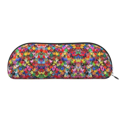 Xcwzbls Federmäppchen aus Leder, halbrunde Origami-Papierkraniche, große Kapazität, Aufbewahrungstasche, Reisetasche, Make-up-Kosmetiktasche, silber, Einheitsgröße, Taschen-Organizer Xcwzbls Federmäppchen aus Leder, halbrunde Origami-Papierkraniche, große Kapazität, Aufbewahrungstasche, Reisetasche, Make-up-Kosmetiktasche, silber, Einheitsgröße, Taschen-Organizer von Xcwzbls