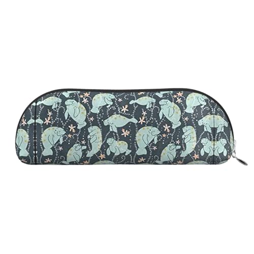 Xcwzbls Federmäppchen aus Leder, halbrunde Tiere, große Kapazität, Aufbewahrungstasche, Reisetasche, Make-up-Kosmetiktasche, silber, Einheitsgröße, Taschen-Organizer von Xcwzbls