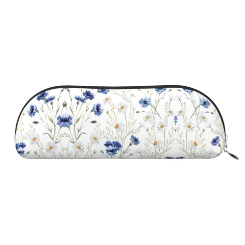 Xcwzbls Federmäppchen aus Leder, halbrunde Wildblumen und Kornblumen, Gänseblümchen, große Kapazität, Aufbewahrungstasche, Reisetasche, Make-up-Kosmetiktasche, silber, Einheitsgröße, Taschen-Organizer Xcwzbls Federmäppchen aus Leder, halbrunde Wildblumen und Kornblumen, Gänseblümchen, große Kapazität, Aufbewahrungstasche, Reisetasche, Make-up-Kosmetiktasche, silber, Einheitsgröße, Taschen-Organizer von Xcwzbls