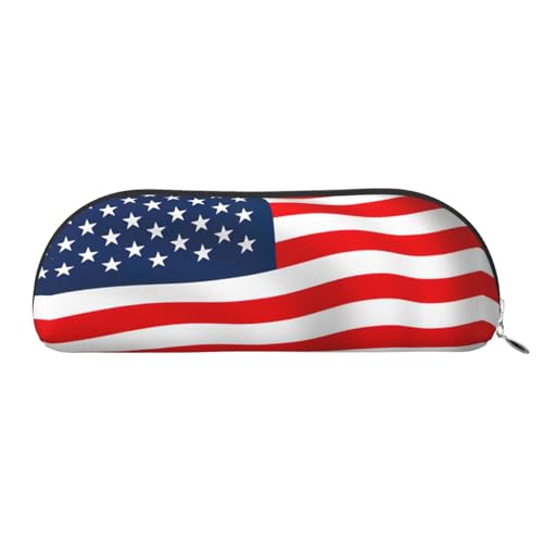 Xcwzbls Federmäppchen aus Leder, halbrunde amerikanische Flagge, patriotisch, große Kapazität, Aufbewahrungstasche, Reisetasche, Make-up-Kosmetiktasche, silber, Einheitsgröße, Taschen-Organizer Xcwzbls Federmäppchen aus Leder, halbrunde amerikanische Flagge, patriotisch, große Kapazität, Aufbewahrungstasche, Reisetasche, Make-up-Kosmetiktasche, silber, Einheitsgröße, Taschen-Organizer von Xcwzbls