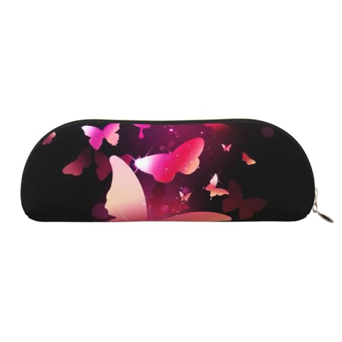 Xcwzbls Federmäppchen aus Leder, halbrundfarben, große Kapazität, Aufbewahrungstasche, Reisetasche, Make-up-Kosmetiktasche, gold, Einheitsgröße, Taschen-Organizer von Xcwzbls