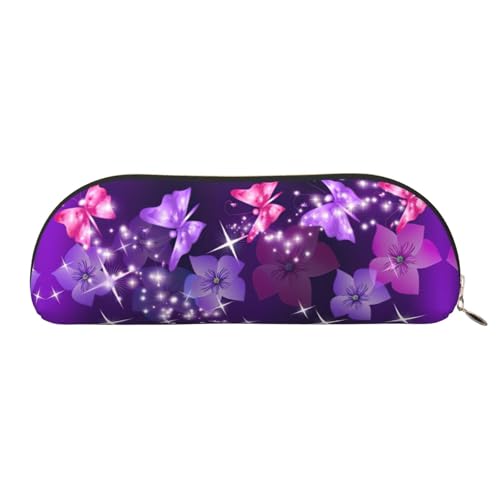 Xcwzbls Federmäppchen aus Leder, halbrundfarben, große Kapazität, Aufbewahrungstasche, Reisetasche, Make-up-Kosmetiktasche, gold, Einheitsgröße, Taschen-Organizer von Xcwzbls