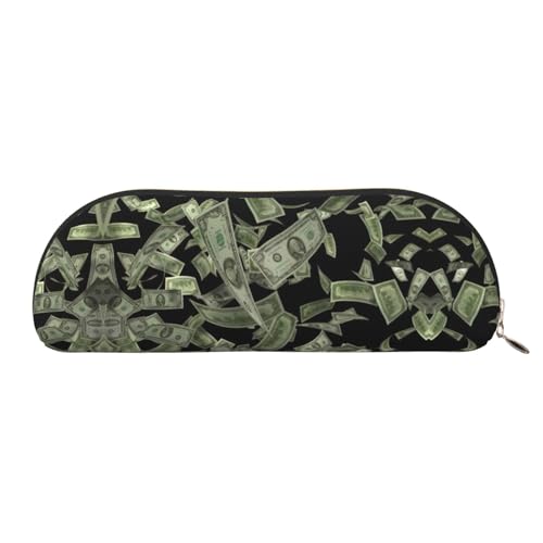 Xcwzbls Federmäppchen aus Leder, halbrundförmig, mit großem Fassungsvermögen, Aufbewahrungstasche, Reisetasche, Make-up-Kosmetiktasche, gold, Einheitsgröße, Taschen-Organizer von Xcwzbls