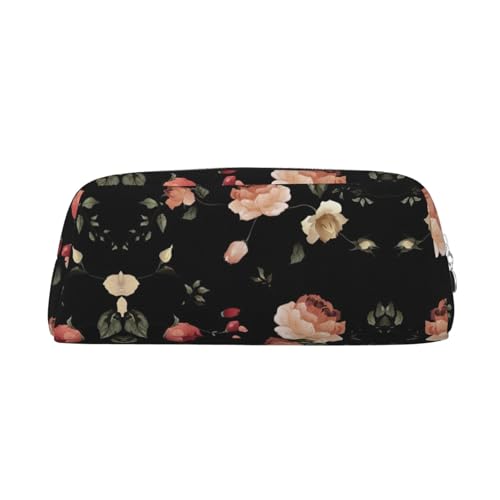 Xcwzbls Federmäppchen mit großem Fassungsvermögen, Blumenmuster, Leder, Reißverschluss, dreidimensionales Federmäppchen, Bürobedarf, silber, Einheitsgröße, Taschen-Organizer von Xcwzbls