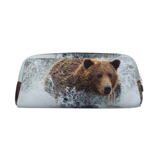 Xcwzbls Federmäppchen mit großem Fassungsvermögen, Federmäppchen, Leder, Reißverschluss, dreidimensionales Federmäppchen, Bürobedarf, gold, Einheitsgröße, Taschen-Organizer von Xcwzbls