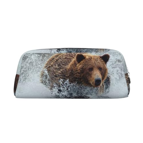 Xcwzbls Federmäppchen mit großem Fassungsvermögen, Federmäppchen, Leder, Reißverschluss, dreidimensionales Federmäppchen, Bürobedarf, silber, Einheitsgröße, Taschen-Organizer von Xcwzbls