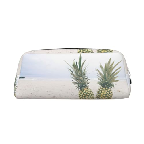 Xcwzbls Federmäppchen mit großem Fassungsvermögen, Motiv: Ananas auf dem Sommer, Strand, Federmäppchen, Lederreißverschluss, dreidimensionales Federmäppchen, Bürobedarf, silber, Einheitsgröße Xcwzbls Federmäppchen mit großem Fassungsvermögen, Motiv: Ananas auf dem Sommer, Strand, Federmäppchen, Lederreißverschluss, dreidimensionales Federmäppchen, Bürobedarf, silber, Einheitsgröße von Xcwzbls