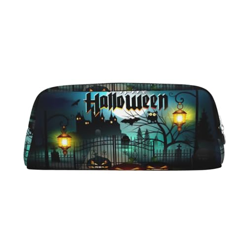 Xcwzbls Federmäppchen mit großem Fassungsvermögen, Motiv: Eule, Kürbis, Happy Halloween, Stifteetui, Lederreißverschluss, dreidimensionales Federmäppchen, Bürobedarf, silber, Einheitsgröße Xcwzbls Federmäppchen mit großem Fassungsvermögen, Motiv: Eule, Kürbis, Happy Halloween, Stifteetui, Lederreißverschluss, dreidimensionales Federmäppchen, Bürobedarf, silber, Einheitsgröße von Xcwzbls