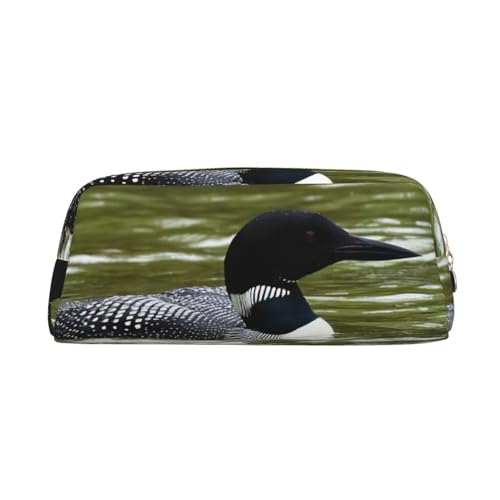 Xcwzbls Federmäppchen mit großem Fassungsvermögen, Motiv: Naturvogel und Leder, Reißverschluss, dreidimensionales Federmäppchen, Bürobedarf, gold, Einheitsgröße, Taschen-Organizer von Xcwzbls