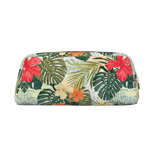 Xcwzbls Federmäppchen mit großem Fassungsvermögen, Motiv: Vegetationsblätter mit Hibiskusblüten, Stifteetui, Lederreißverschluss, dreidimensionales Federmäppchen, Bürobedarf, gold, Einheitsgröße Xcwzbls Federmäppchen mit großem Fassungsvermögen, Motiv: Vegetationsblätter mit Hibiskusblüten, Stifteetui, Lederreißverschluss, dreidimensionales Federmäppchen, Bürobedarf, gold, Einheitsgröße von Xcwzbls