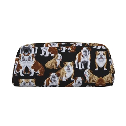 Xcwzbls Federmäppchen mit großem Fassungsvermögen, Motiv: englische Bulldoggen, Stifteetui, Lederreißverschluss, dreidimensionales Federmäppchen, Bürobedarf, gold, Einheitsgröße, Taschen-Organizer Xcwzbls Federmäppchen mit großem Fassungsvermögen, Motiv: englische Bulldoggen, Stifteetui, Lederreißverschluss, dreidimensionales Federmäppchen, Bürobedarf, gold, Einheitsgröße, Taschen-Organizer von Xcwzbls