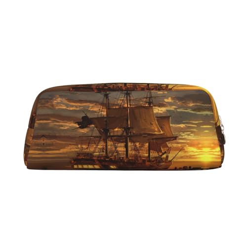 Xcwzbls Federmäppchen mit großem Fassungsvermögen, Piratenschiff, Federmäppchen, Leder, Reißverschluss, dreidimensionales Federmäppchen, Bürobedarf, gold, Einheitsgröße, Taschen-Organizer Xcwzbls Federmäppchen mit großem Fassungsvermögen, Piratenschiff, Federmäppchen, Leder, Reißverschluss, dreidimensionales Federmäppchen, Bürobedarf, gold, Einheitsgröße, Taschen-Organizer von Xcwzbls