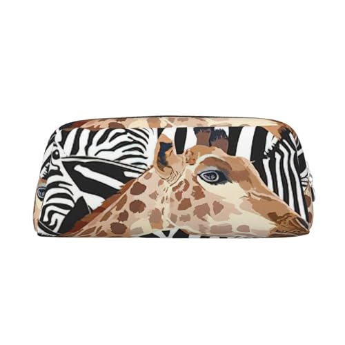Xcwzbls Federmäppchen mit großem Fassungsvermögen, Zebra- und Giraffenmotiv, Leder, Reißverschluss, dreidimensionales Federmäppchen, Bürobedarf, silber, Einheitsgröße, Taschen-Organizer Xcwzbls Federmäppchen mit großem Fassungsvermögen, Zebra- und Giraffenmotiv, Leder, Reißverschluss, dreidimensionales Federmäppchen, Bürobedarf, silber, Einheitsgröße, Taschen-Organizer von Xcwzbls