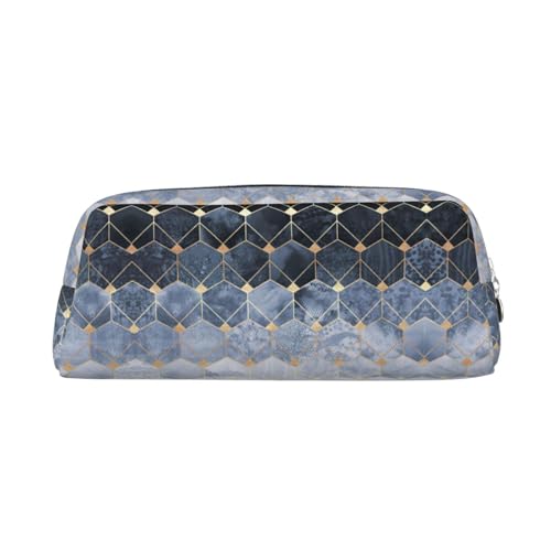 Xcwzbls Federmäppchen mit großem Fassungsvermögen, blaue Sechsecke und Diamanten, Stifteetui, Lederreißverschluss, dreidimensionales Federmäppchen, Bürobedarf, silber, Einheitsgröße, Taschen-Organizer Xcwzbls Federmäppchen mit großem Fassungsvermögen, blaue Sechsecke und Diamanten, Stifteetui, Lederreißverschluss, dreidimensionales Federmäppchen, Bürobedarf, silber, Einheitsgröße, Taschen-Organizer von Xcwzbls