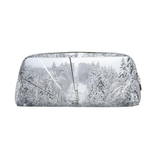 Xcwzbls Federmäppchen mit großem Fassungsvermögen, für Skilifte, Leder, Reißverschluss, dreidimensionales Federmäppchen, Bürobedarf, gold, Einheitsgröße, Taschen-Organizer von Xcwzbls