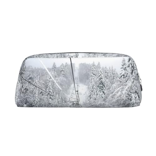 Xcwzbls Federmäppchen mit großem Fassungsvermögen, für Skilifte, Leder, Reißverschluss, dreidimensionales Federmäppchen, Bürobedarf, silber, Einheitsgröße, Taschen-Organizer von Xcwzbls