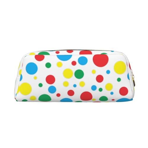 Xcwzbls Federmäppchen mit großem Fassungsvermögen, gepunktet, Leder, Reißverschluss, dreidimensionales Federmäppchen, Bürobedarf, gold, Einheitsgröße, Taschen-Organizer von Xcwzbls