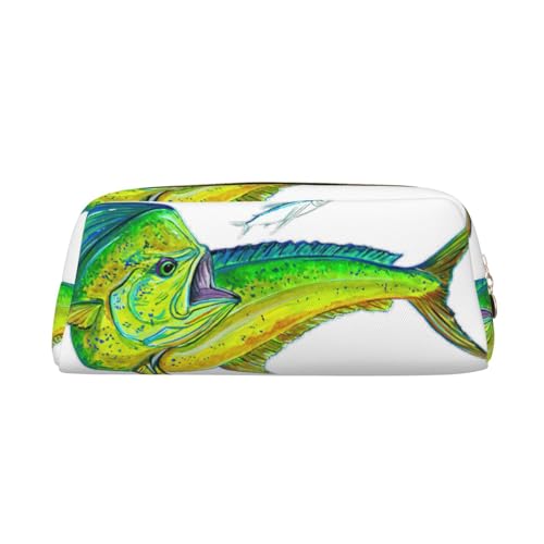 Xcwzbls Federmäppchen mit großem Fassungsvermögen, grünes Fisch-Design, Leder, Reißverschluss, dreidimensionales Federmäppchen, Bürobedarf, gold, Einheitsgröße, Taschen-Organizer Xcwzbls Federmäppchen mit großem Fassungsvermögen, grünes Fisch-Design, Leder, Reißverschluss, dreidimensionales Federmäppchen, Bürobedarf, gold, Einheitsgröße, Taschen-Organizer von Xcwzbls