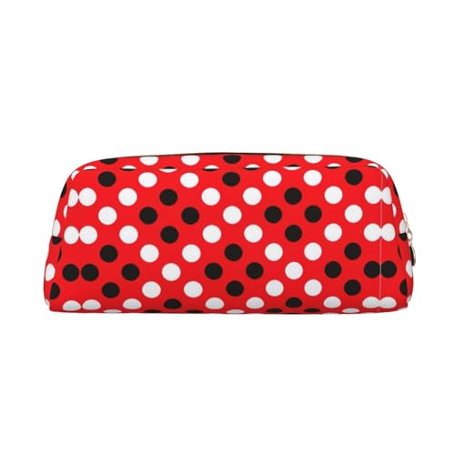 Xcwzbls Federmäppchen mit großem Fassungsvermögen, rot mit weißen Punkten, Lederreißverschluss, dreidimensionales Federmäppchen, Bürobedarf, gold, Einheitsgröße, Taschen-Organizer Xcwzbls Federmäppchen mit großem Fassungsvermögen, rot mit weißen Punkten, Lederreißverschluss, dreidimensionales Federmäppchen, Bürobedarf, gold, Einheitsgröße, Taschen-Organizer von Xcwzbls