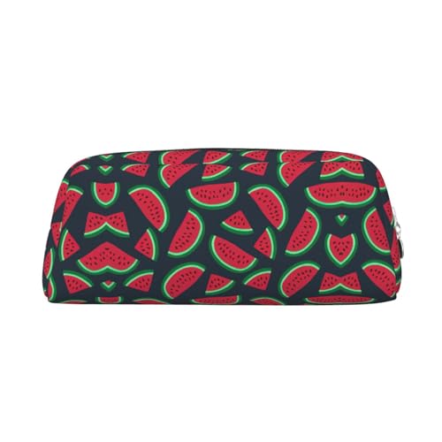 Xcwzbls Federmäppchen mit großem Fassungsvermögen, rote Wassermelone, Stifteetui, Lederreißverschluss, dreidimensionales Federmäppchen, Bürobedarf, silber, Einheitsgröße, Taschen-Organizer von Xcwzbls