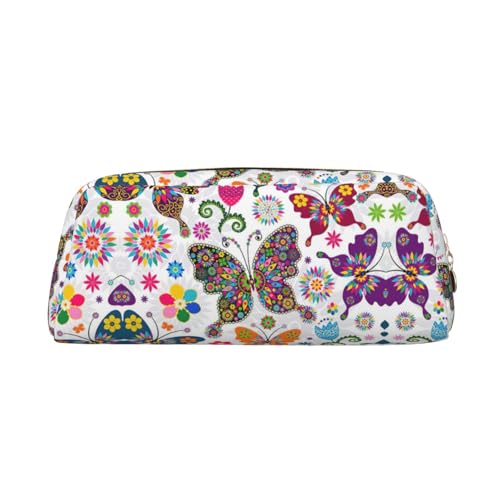 Xcwzbls Federmäppchen mit großem Fassungsvermögen, weißes Blumenmuster, bunte Schmetterlinge, Stifteetui, Lederreißverschluss, dreidimensionales Federmäppchen, Bürobedarf, gold, Einheitsgröße Xcwzbls Federmäppchen mit großem Fassungsvermögen, weißes Blumenmuster, bunte Schmetterlinge, Stifteetui, Lederreißverschluss, dreidimensionales Federmäppchen, Bürobedarf, gold, Einheitsgröße von Xcwzbls