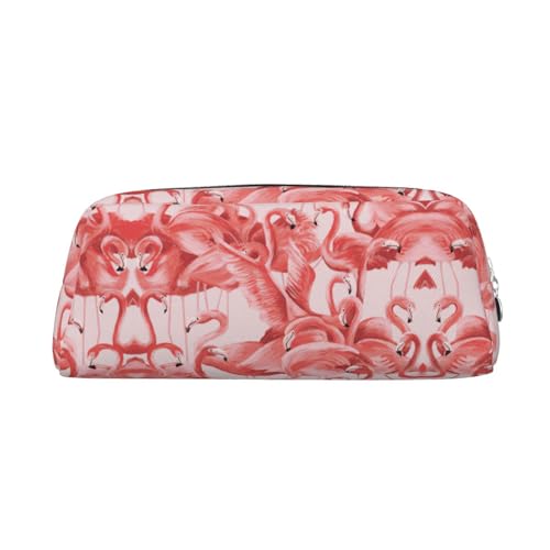 Xcwzbls Flamingo-Federmäppchen mit großem Fassungsvermögen, Leder, Reißverschluss, dreidimensionales Federmäppchen, Bürobedarf, silber, Einheitsgröße, Taschen-Organizer von Xcwzbls