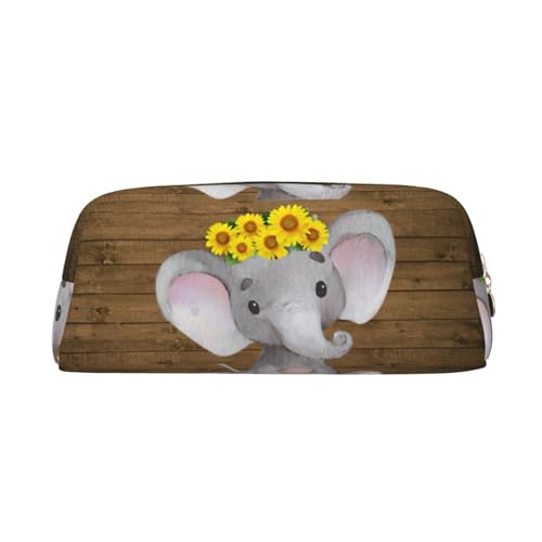 Xcwzbls Großes Fassungsvermögen, Motiv: Sonnenblumen-Elefant, Holzboden-Federmäppchen, Stifteetui, Leder-Reißverschluss, dreidimensionales Federmäppchen, Bürobedarf, gold, Einheitsgröße Xcwzbls Großes Fassungsvermögen, Motiv: Sonnenblumen-Elefant, Holzboden-Federmäppchen, Stifteetui, Leder-Reißverschluss, dreidimensionales Federmäppchen, Bürobedarf, gold, Einheitsgröße von Xcwzbls