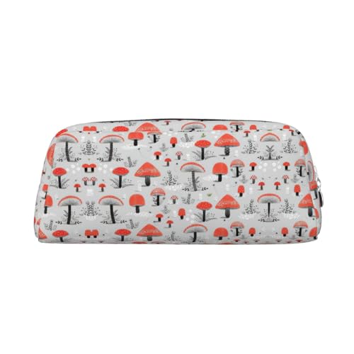 Xcwzbls Großes Fassungsvermögen, Pilzmäppchen, Stifteetui, Leder, Reißverschluss, dreidimensionales Federmäppchen, Bürobedarf, silber, Einheitsgröße, Taschen-Organizer von Xcwzbls