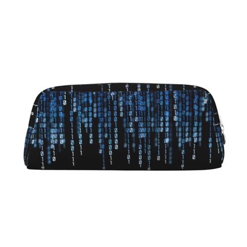 Xcwzbls Großes Fassungsvermögen, blaues Binär-Federmäppchen, Stiftetui, Lederreißverschluss, dreidimensionales Federmäppchen, Bürobedarf, silber, Einheitsgröße, Taschen-Organizer Xcwzbls Großes Fassungsvermögen, blaues Binär-Federmäppchen, Stiftetui, Lederreißverschluss, dreidimensionales Federmäppchen, Bürobedarf, silber, Einheitsgröße, Taschen-Organizer von Xcwzbls