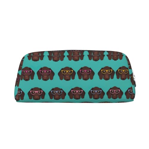 Xcwzbls Großes Fassungsvermögen, deutsche Kurzhaar-Zeiger in Brille, Federmäppchen, Stifteetui, Lederreißverschluss, dreidimensionales Federmäppchen, Bürobedarf, silber, Einheitsgröße Xcwzbls Großes Fassungsvermögen, deutsche Kurzhaar-Zeiger in Brille, Federmäppchen, Stifteetui, Lederreißverschluss, dreidimensionales Federmäppchen, Bürobedarf, silber, Einheitsgröße von Xcwzbls