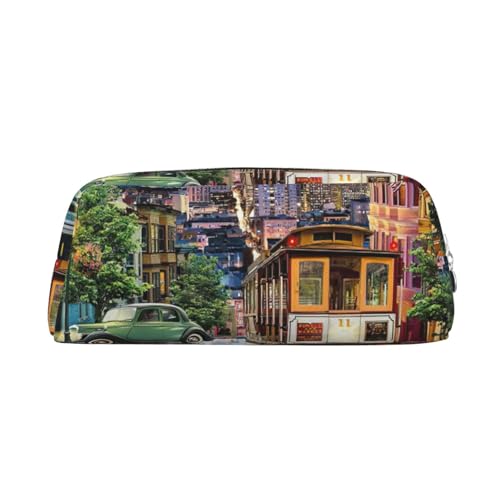 Xcwzbls Großes Federmäppchen Francisco, Stifteetui, Leder, Reißverschluss, dreidimensionales Federmäppchen, Bürobedarf, silber, Einheitsgröße, Taschen-Organizer von Xcwzbls