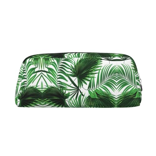 Xcwzbls Großes Federmäppchen mit Blattmotiv, Leder, Reißverschluss, dreidimensionales Federmäppchen, Bürobedarf, silber, Einheitsgröße, Taschen-Organizer von Xcwzbls