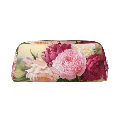 Xcwzbls Großes Federmäppchen mit Blumenmotiv, aus Leder, mit Reißverschluss, dreidimensionales Federmäppchen, Bürobedarf, silber, Einheitsgröße, Taschen-Organizer von Xcwzbls